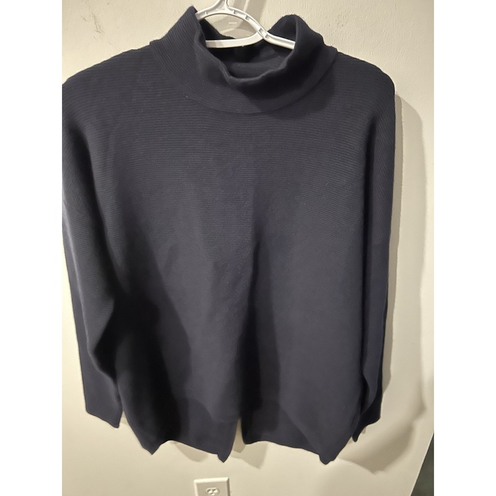 GG Collection Ottoman Back Zip Sweater Midnight Size Medium